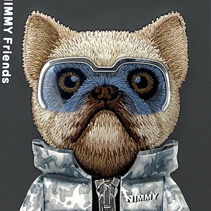 iPhone 16 Series Official Nimmy Rich Dog Cool Embroidery Case- Grey