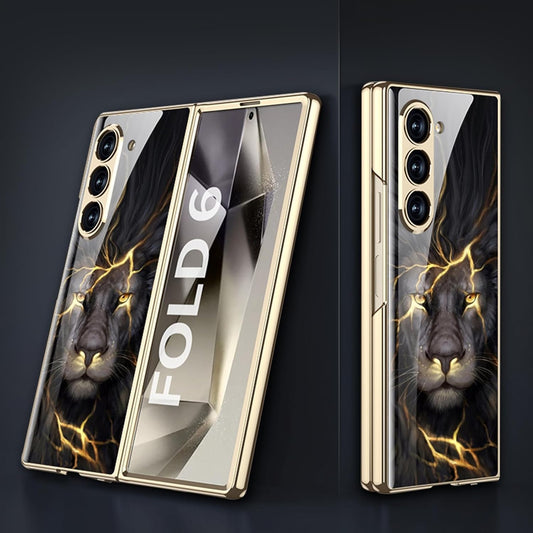 Galaxy Z Fold7 Lion Pattern Ultra High Protection Back Case