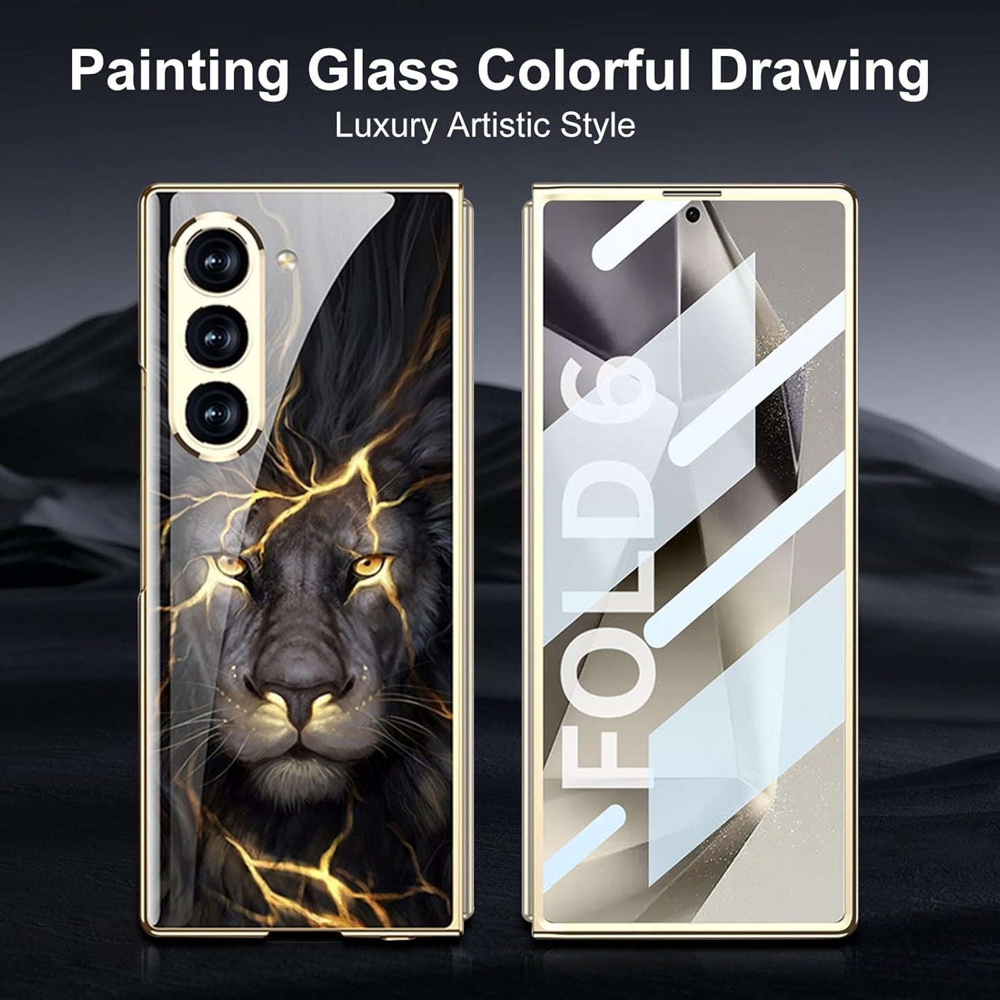 Galaxy Z Fold6 Lion Pattern Ultra High Protection Back Case