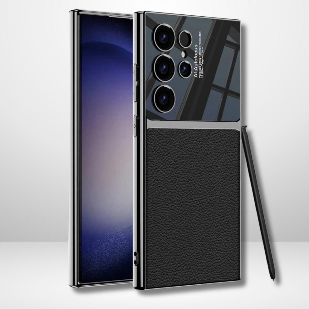 Galaxy S24 Ultra Luxury Carbon Leather with Camera Protection Stylonic Protective Case