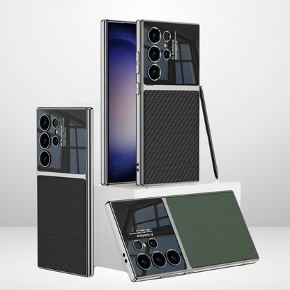Galaxy S24 Ultra Luxury Carbon Leather with Camera Protection Stylonic Protective Case