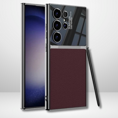 Galaxy S24 Ultra Luxury Carbon Leather with Camera Protection Stylonic Protective Case