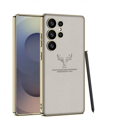 Galaxy S25 Ultra Deer Tough Shield Leather Case
