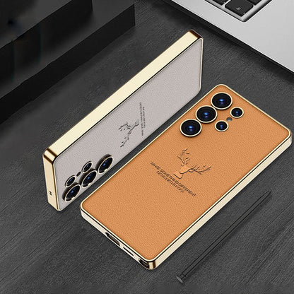 Galaxy S25 Ultra Deer Tough Shield Leather Case