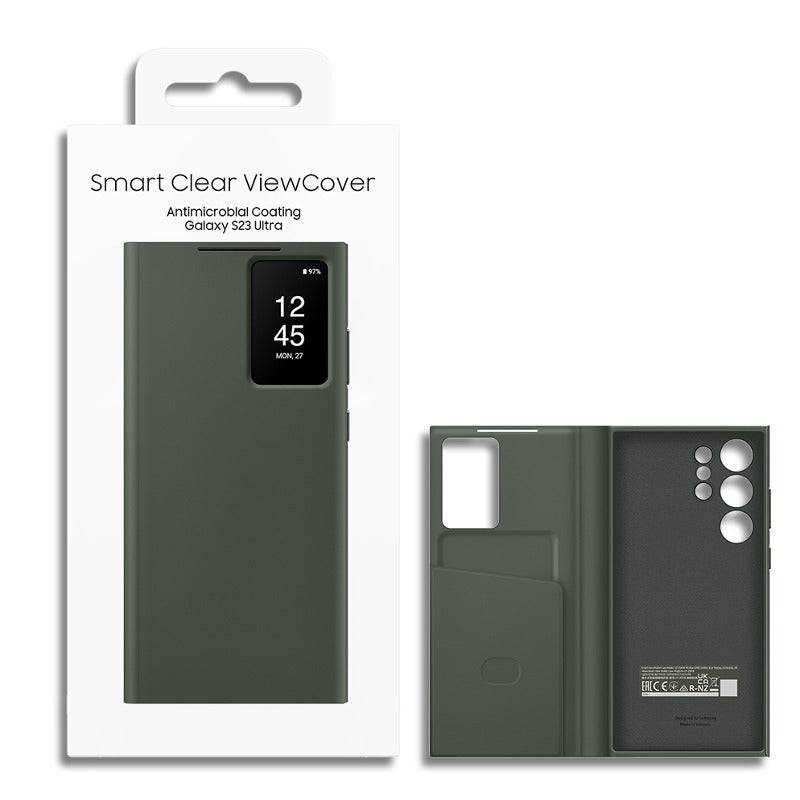 Smart View Sensor Flip Leather Case with Stand for Galaxy – Premium IC Window Cover
