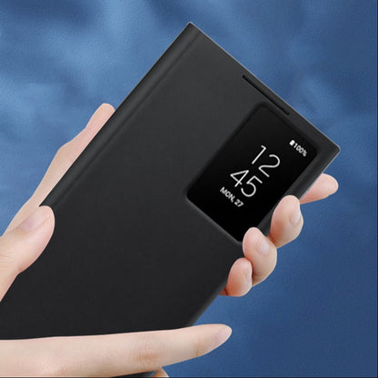 Smart View Sensor Flip Leather Case with Stand for Galaxy – Premium IC Window Cover