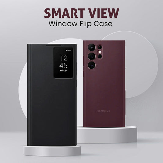 Smart View Stand IC Flip Original Leather Case For Samsung Galaxy 22 Ultra