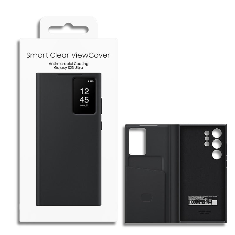 Smart View Sensor Flip Leather Case with Stand for Galaxy – Premium IC Window Cover