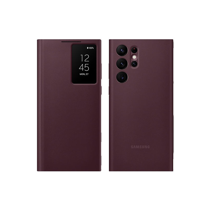 Smart View Sensor Flip Leather Case with Stand for Galaxy – Premium IC Window Cover