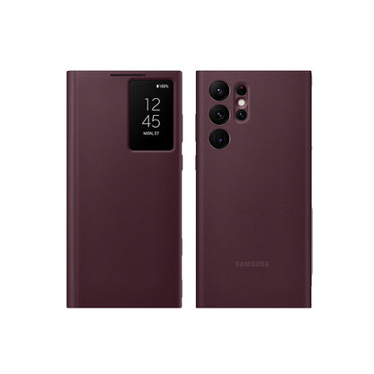 Smart View Sensor Flip Leather Case with Stand for Galaxy – Premium IC Window Cover