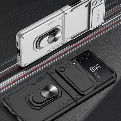 Galaxy Z Flip4 Slide Lens Camera Protective Armor Ring Holder Bracket Case