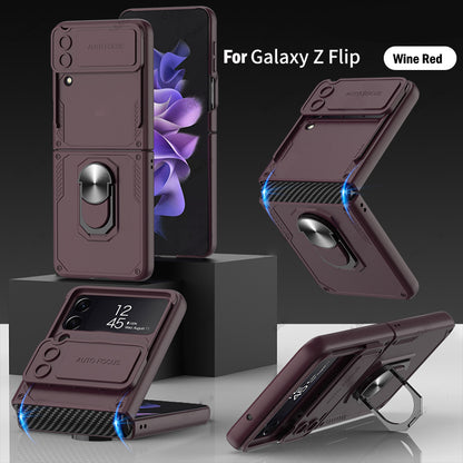 Galaxy Z Flip4 Slide Lens Camera Protective Armor Ring Holder Bracket Case