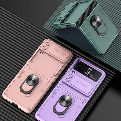 Galaxy Z Flip4 Slide Lens Camera Protective Armor Ring Holder Bracket Case