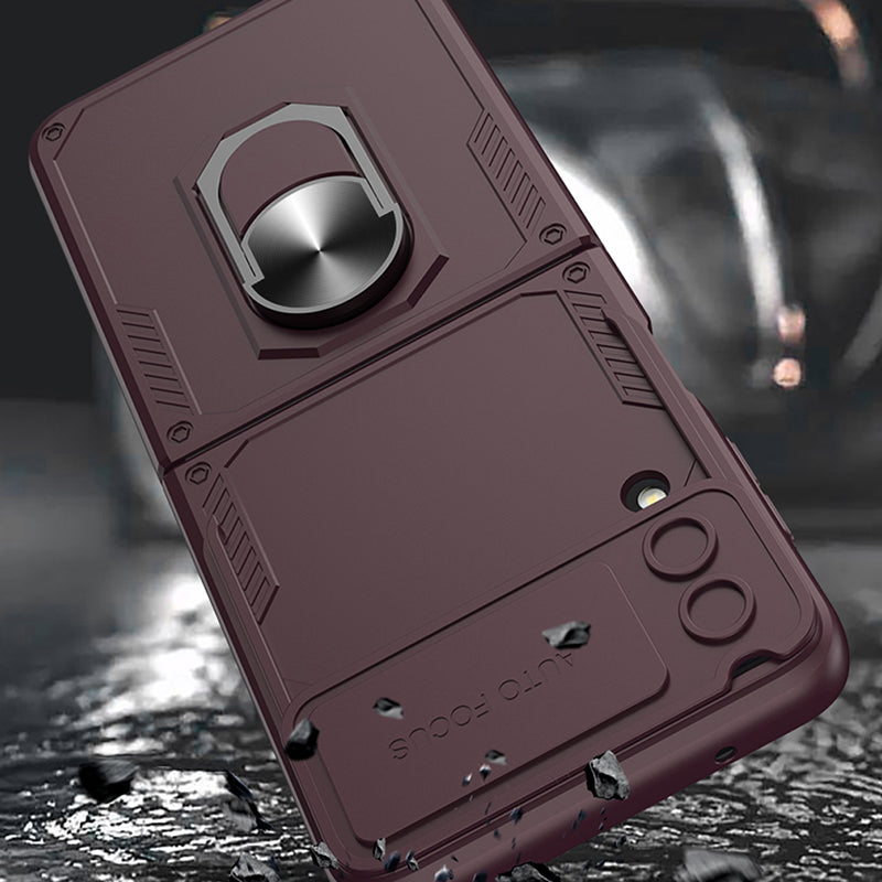 Galaxy Z Flip4 Slide Lens Camera Protective Armor Ring Holder Bracket Case