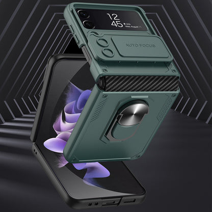 Galaxy Z Flip4 Slide Lens Camera Protective Armor Ring Holder Bracket Case
