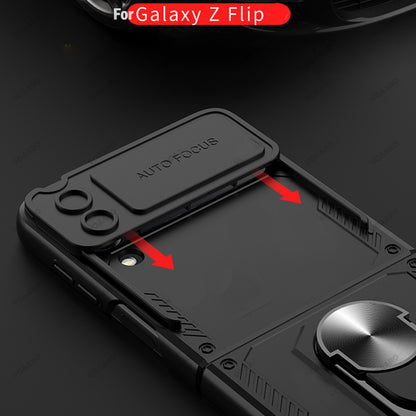 Galaxy Z Flip4 Slide Lens Camera Protective Armor Ring Holder Bracket Case