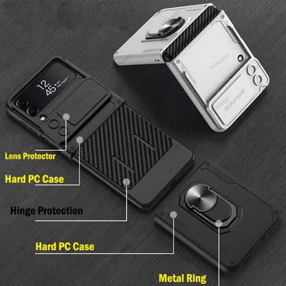Galaxy Z Flip4 Slide Lens Camera Protective Armor Ring Holder Bracket Case