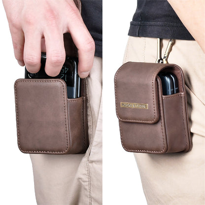 Luxurious Leather Pouch Belt Clip Holster Waist Bag for Galaxy Z Flip Series