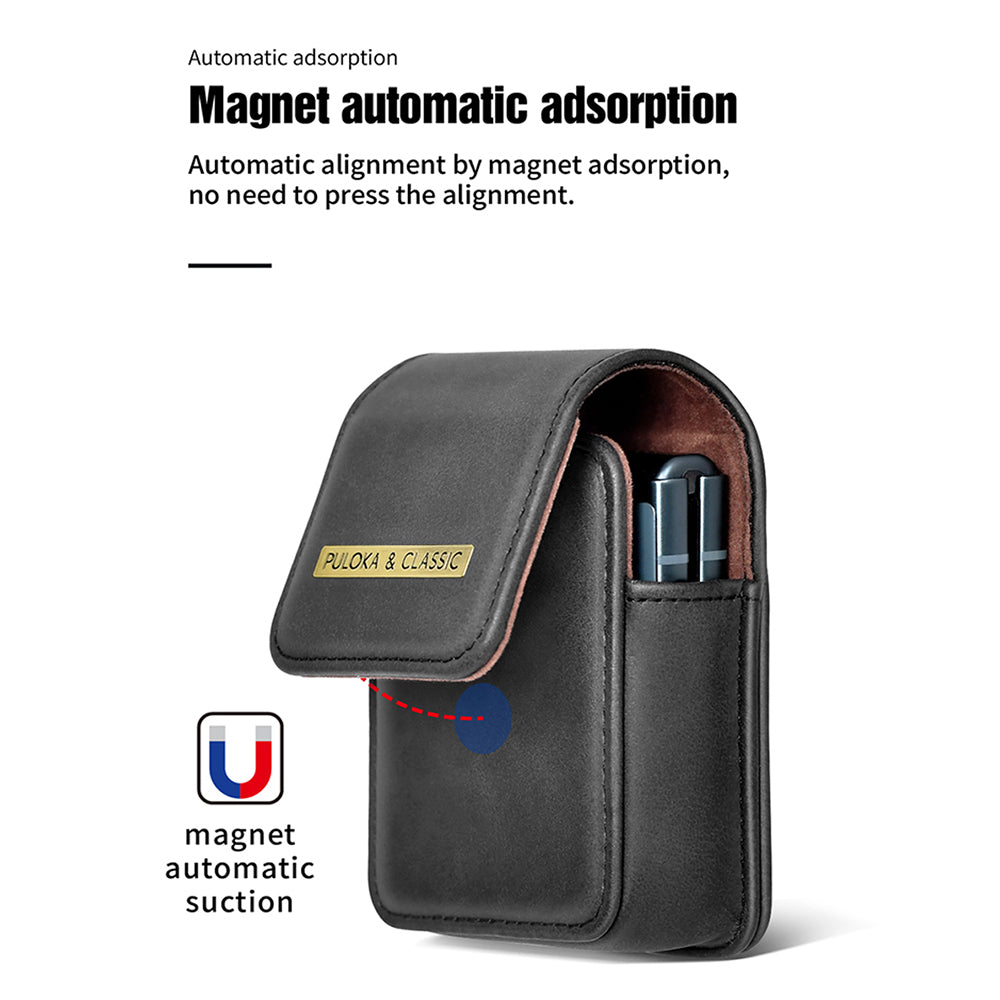 Luxurious Leather Pouch Belt Clip Holster Waist Bag for Galaxy Z Flip Series