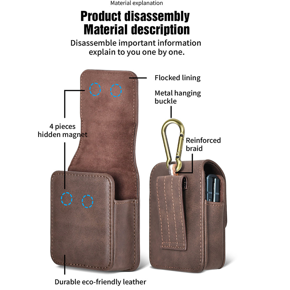 Luxurious Leather Pouch Belt Clip Holster Waist Bag for Galaxy Z Flip Series