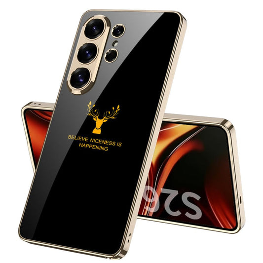 Galaxy S26 Ultra Luxurious Deer Pattern Inspirational Glass Case
