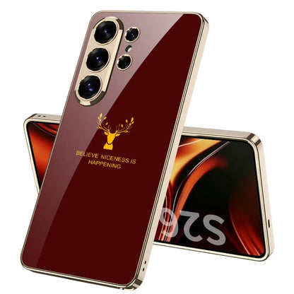 Galaxy S26 Ultra Luxurious Deer Pattern Inspirational Glass Case