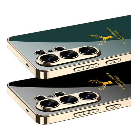 Galaxy S26 Ultra Luxurious Deer Pattern Inspirational Glass Case
