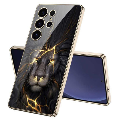 Galaxy S25 Ultra Lion Pattern Ultra High Protection Glass Case