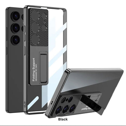 Galaxy S25 Ultra Phantom With Stand Transparent Plating Support Case