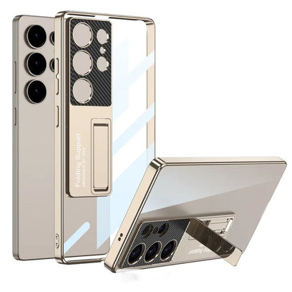 Galaxy S25 Ultra Phantom With Stand Transparent Plating Support Case