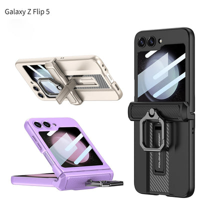 Galaxy Z Flip5 Shockproof Electroplating Magnetic With Buckle Holder Case