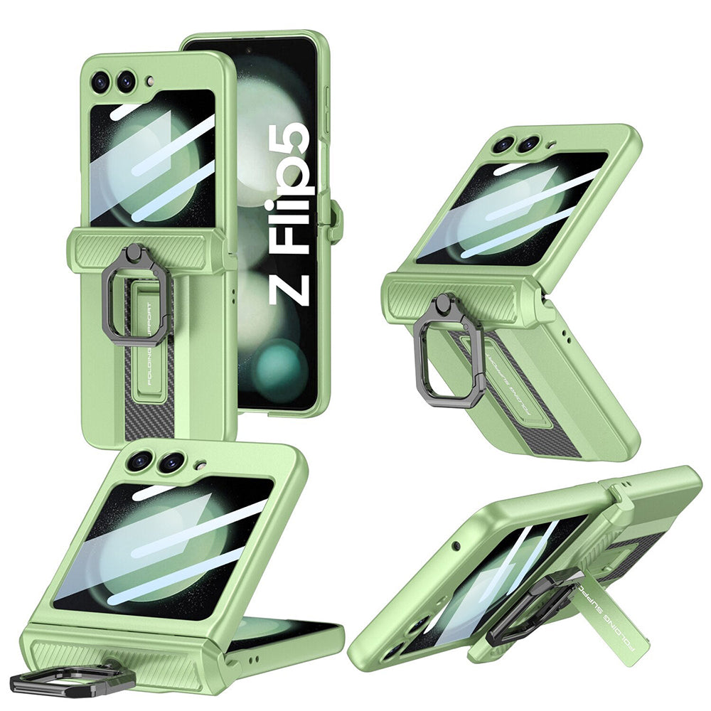 Galaxy Z Flip5 Shockproof Electroplating Magnetic With Buckle Holder Case