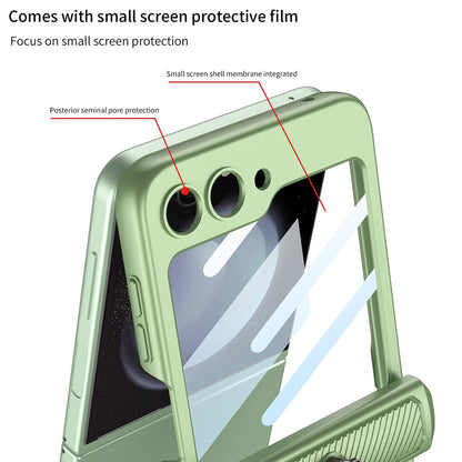 Galaxy Z Flip5 Shockproof Electroplating Magnetic With Buckle Holder Case