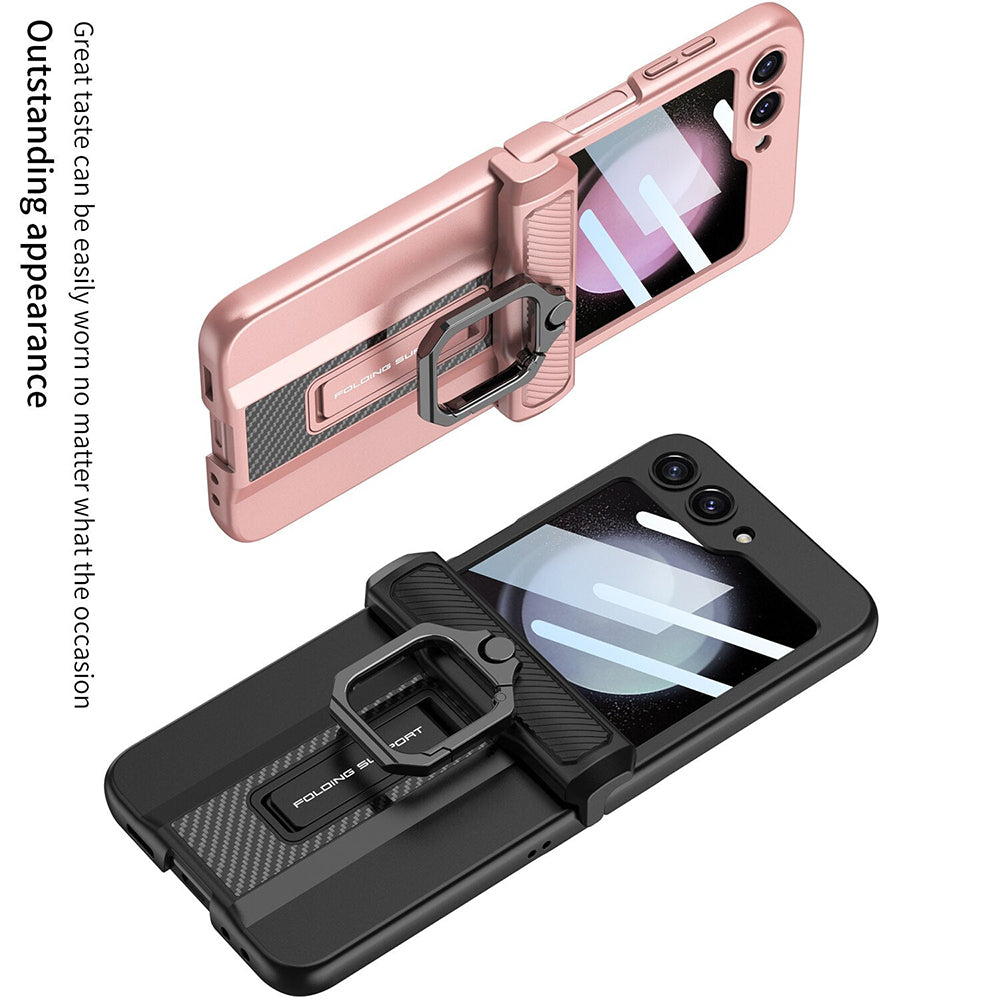 Galaxy Z Flip5 Shockproof Electroplating Magnetic With Buckle Holder Case