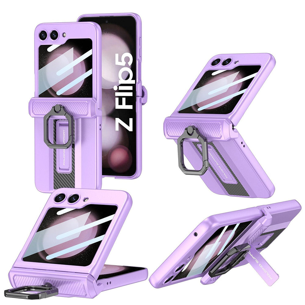 Galaxy Z Flip5 Shockproof Electroplating Magnetic With Buckle Holder Case