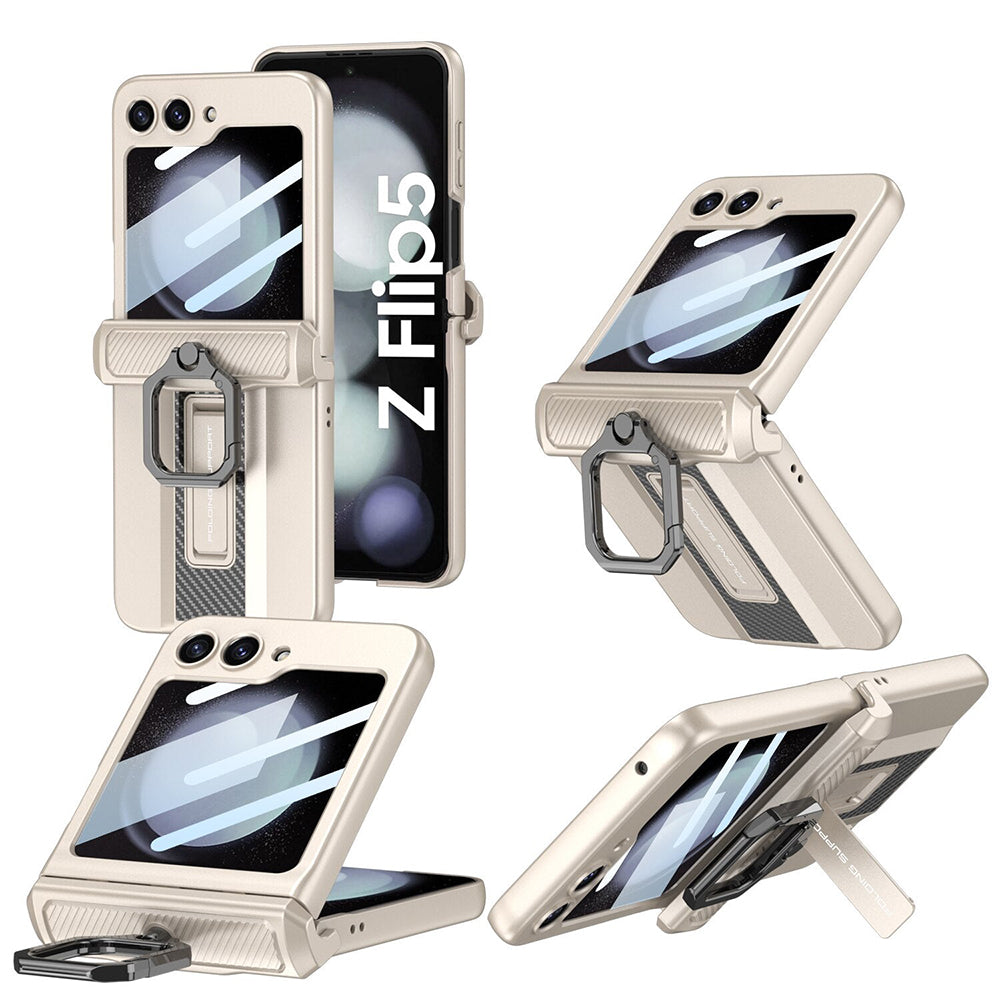 Galaxy Z Flip5 Shockproof Electroplating Magnetic With Buckle Holder Case