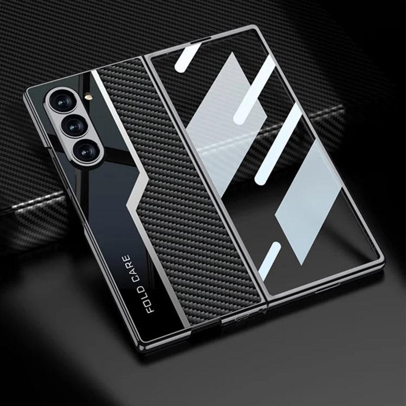 Galaxy Z Fold6 Thin Electroplated Leather Shockproof Blade Case