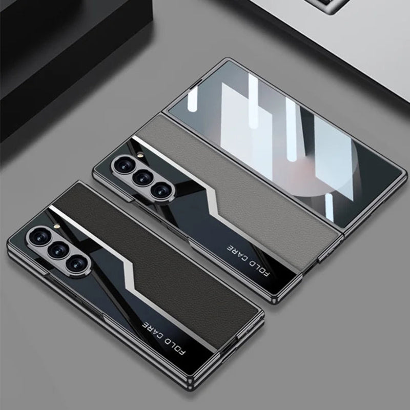 Galaxy Z Fold6 Thin Electroplated Leather Shockproof Blade Case