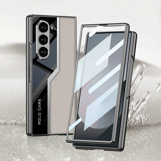 Galaxy Z Fold7 Thin Electroplated Leather Shockproof Blade Case