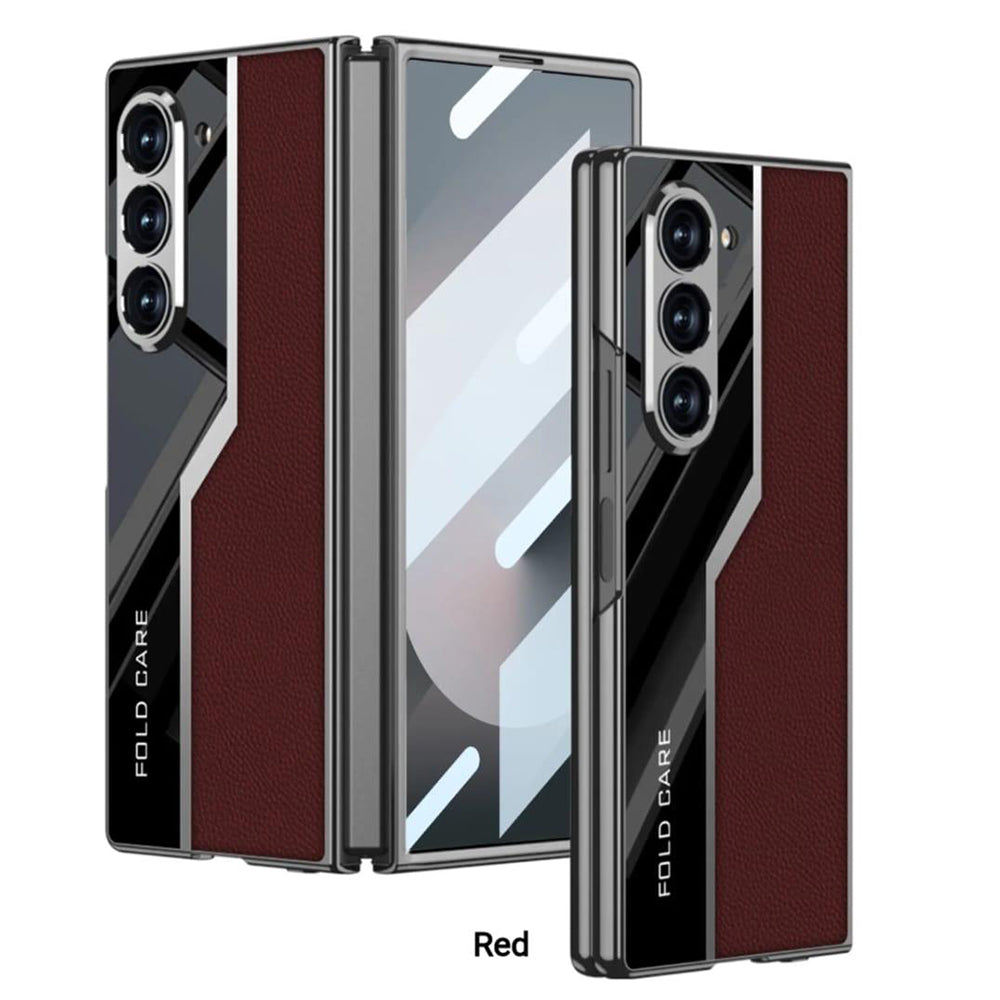 Galaxy Z Fold6 Thin Electroplated Leather Shockproof Blade Case