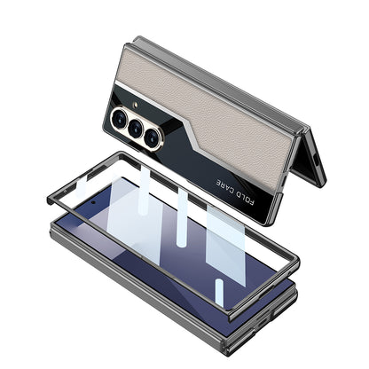Galaxy Z Fold7 Thin Electroplated Leather Shockproof Blade Case