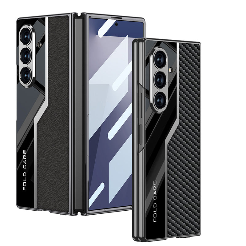 Galaxy Z Fold7 Thin Electroplated Leather Shockproof Blade Case