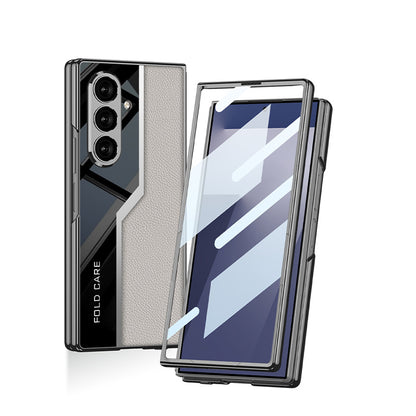 Galaxy Z Fold7 Thin Electroplated Leather Shockproof Blade Case