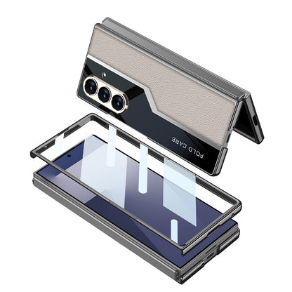 Galaxy Z Fold7 Thin Electroplated Leather Shockproof Blade Case