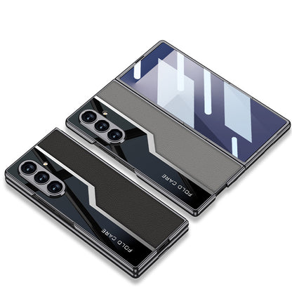 Galaxy Z Fold7 Thin Electroplated Leather Shockproof Blade Case