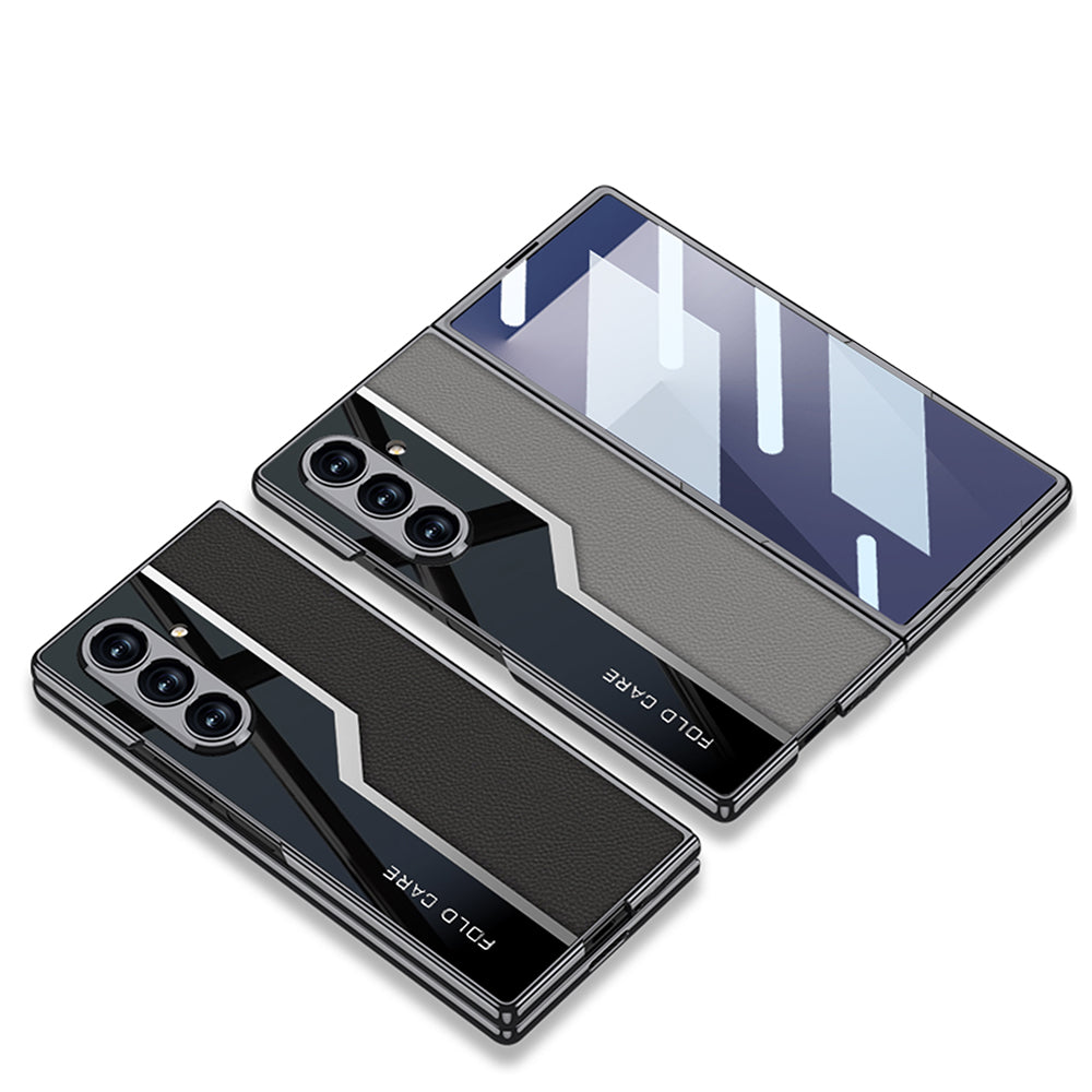 Galaxy Z Fold7 Thin Electroplated Leather Shockproof Blade Case