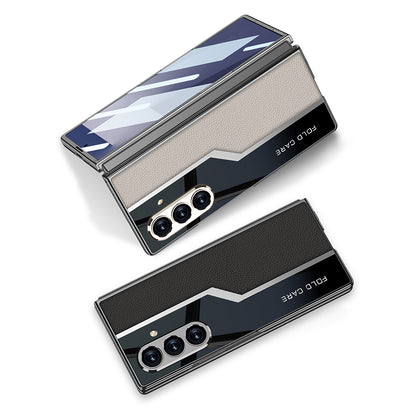 Galaxy Z Fold7 Thin Electroplated Leather Shockproof Blade Case