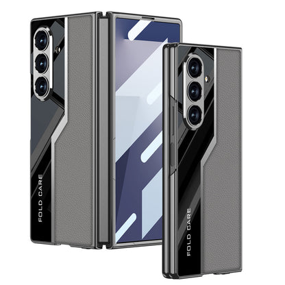 Galaxy Z Fold7 Thin Electroplated Leather Shockproof Blade Case