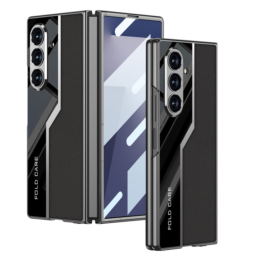 Galaxy Z Fold7 Thin Electroplated Leather Shockproof Blade Case