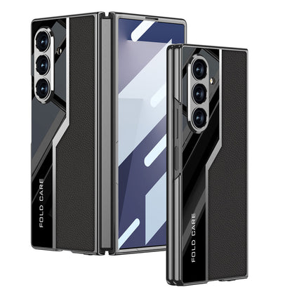 Galaxy Z Fold7 Thin Electroplated Leather Shockproof Blade Case